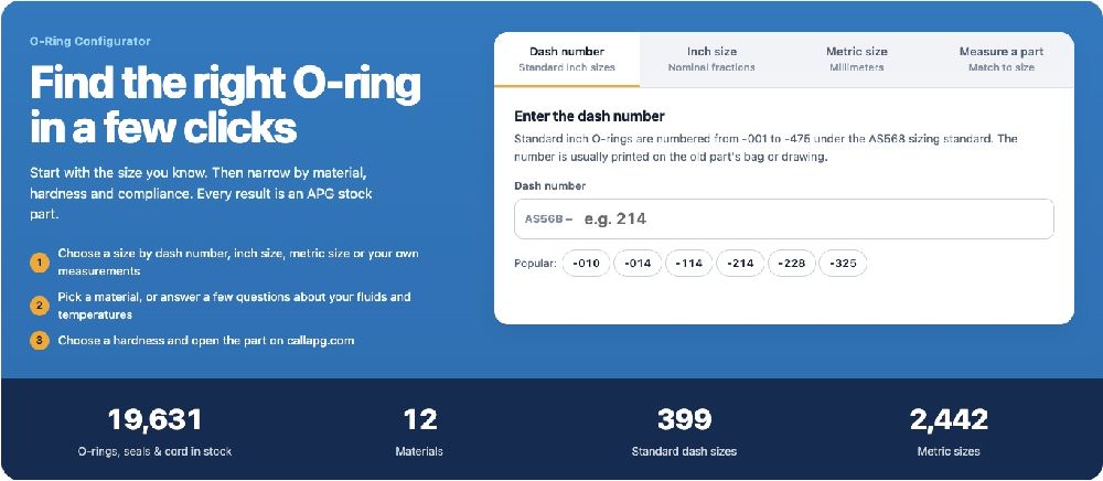 o-ring configurator banner